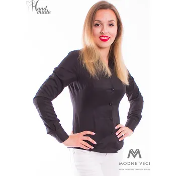 Dámská košile Černá dámská košile Slim-Fit VS-DK1727, VELIKOST L