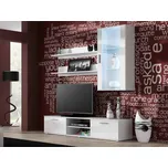 Obývací stěna Boho V, Osvětlení: osvětlení LED - bílé, Barva: bílá / bílá lesk MIRJAN 5902928117752