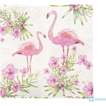 Papírový ubrousek Ubrousky papírové Plameňáci 20 ks 33 x 33 cm