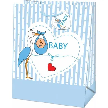 Dárková taška Alvarak Dárková taška střední Modrá s miminkem