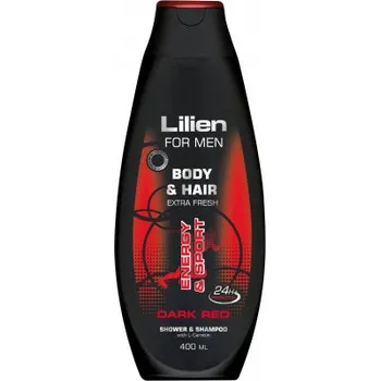Sprchový gel Lilien Men Dark Red sprchový šampon pro muže, 400 ml