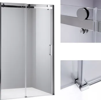 Sprchové dveře BPS-koupelny Posuvné sprchové dveře HYD-PD03B 100 cm chrom/transparent pro instalaci do niky - bez vaničky