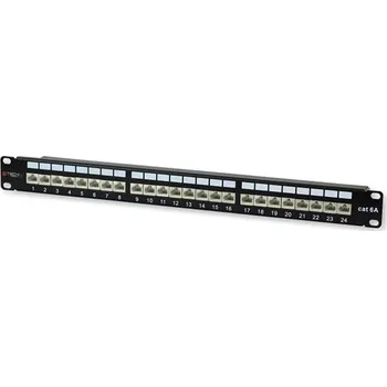 Patch panel TECHLY Patch Panel 24 Stp C6A černý