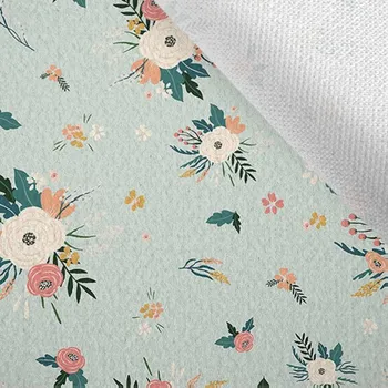 Flaušová kabátovina květiny z mentolu