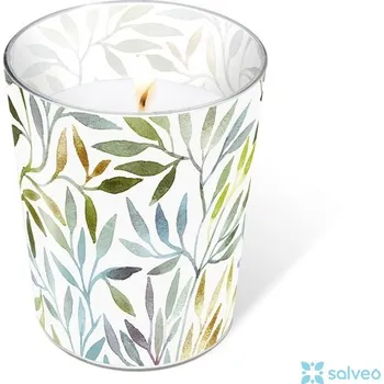 Svíčka ve skle Willow leaves 8,5 x 10 cm