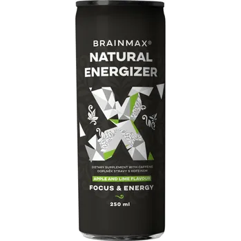 Energetický nápoj BrainMax Natural Energizer energetický drink Jablko & Limetka, 250ml