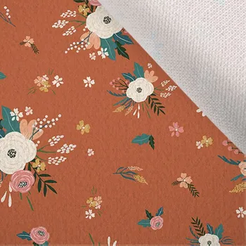 Flaušová kabátovina skořicové květiny