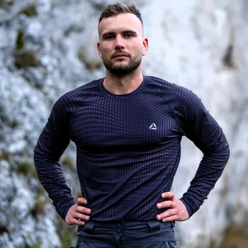 Pánské tričko TERMOVEL Pánské tričko DLR PCE WAVES černé VELIKOST: 2XL