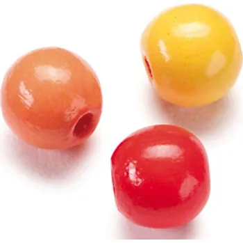 Dětské navlékací korálky Dřevěné korálky 10mm žlutý mix