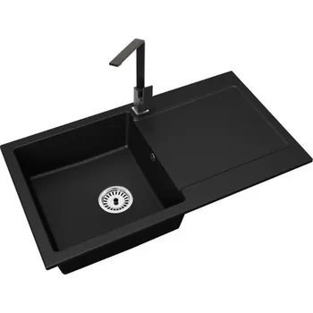 Granitový dřez Granitový dřez ALEX ČERNÝ + baterie NOOK černá 90 x 50 x 19cm