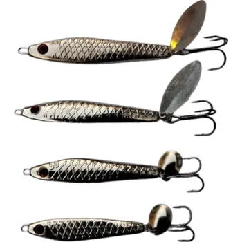 Umělá nástraha PILKER RYBKA STŘÍBRNÁ RS ZERP S TROJHÁČKEM 15-80 gramů + DRÁŽDÍCÍ LESKLÝ PLÍŠEK Váha: -25 GRAMŮ