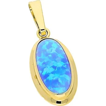 Módní doplněk Goldstore Zlatý přívěsek modrý opál Váha: 1.58 g
