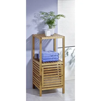 Koupelnový nábytek Uzavíratelná policová skříňka z masivního ořechového dřeva. 2 police - do interiéru, precizní zpracování, 40x40x89cm.