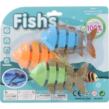 Rybičky kostry set 3ks na potápění do vody plast na kartě