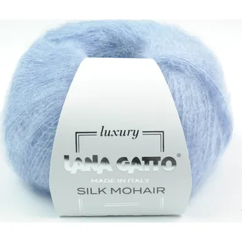 Příze Lana Gatto pletací příze mohér hedvábí SILK MOHAIR světle modrá