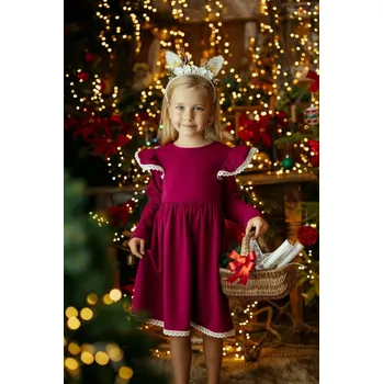 Dívčí šaty Dívčí šaty malinově ružové Lily Grey s krajkou 104 / 4 roky