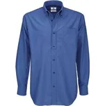 Košile pánská B&C Oxford s dlouhým rukávem - modrá, 6XL