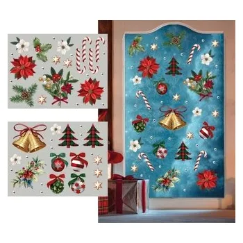 Vánoční dekorace Fiestas Guirca Vánoční samolepky na okno - Vánoční sada 30 x 40 cm 2 ks