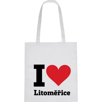 Nákupní taška Plátěná taška - I love Litoměřice Růžová
