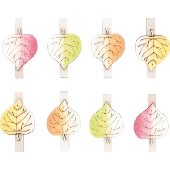 Kolíček listy barevné 8ks