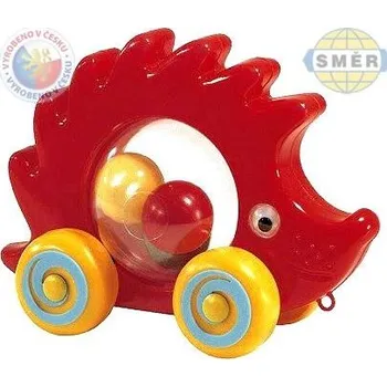 Hračka pro nejmenší Směr SMĚR Ježek baby tahací s míčky na kolečkách plast