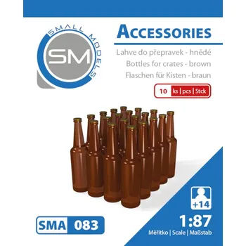 Modelová železnice lahve do přepravek - hnědé ( 10 ks ) sma 083