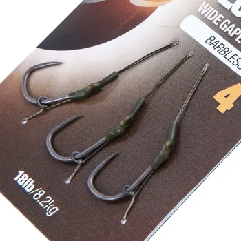 Korda návazce Loop Rigs DF Wide Gape Barbless 3 ks Varianta: vel. 6 18 lb 8,2 kg (KCR124)