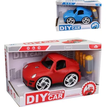 autodráha Auto sportovní na šroubování set s nástrojem k sestavení 2 barvy plast