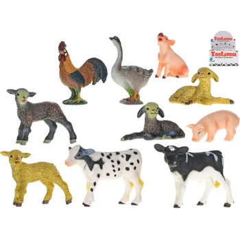Zvířata mláďata farma 4-9cm plastové figurky zvířátka 10 druhů