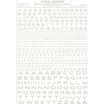 Modelová železnice propisot písmena prodloužená Gothic R.R. bílá Woodland Scenics MG735