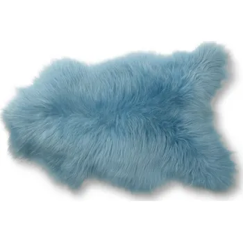 Dekorativní polštářek Wooline kožešina sibiřská ovce Iceland 95 x 75 cm modrá