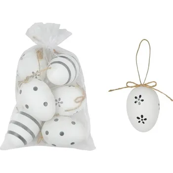 Velikonoční dekorace Vajíčka plast 6cm/6ks BLW sáček