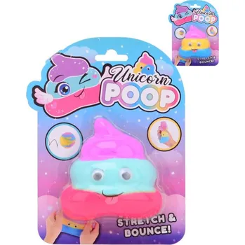 Modelovací hmota Mačkací skákací hmota Unicorn Poop duhové hovínko s očima jednorožec 2 barvy