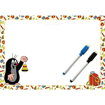 Magnetická kreslící tabulka Akim Tabulka oboustranná stíratelná Krtek (Krteček) A4 set se 2 popisovači karton