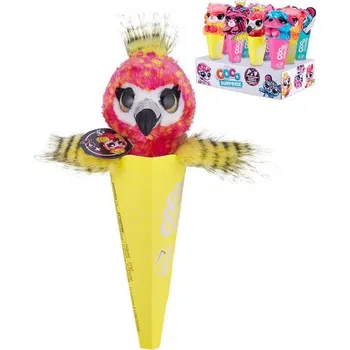 plyšák EP line PLYŠ Zvířátko plyšák Coco s překvapením 6 druhů neon v kornoutu