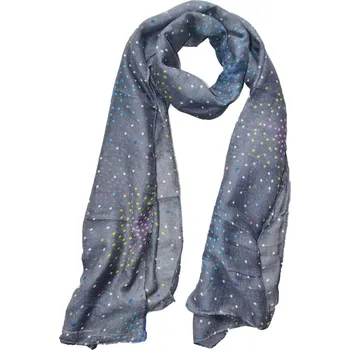 Šála Charm Dámská lehká šála 100x180 cm vzor puntíky barva šedá