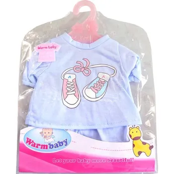 Panenka Oblečení pro panenky 42cm set modré triko a kalhoty na ramínku v sáčku