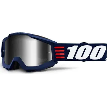 Motocyklové brýle MX brýle 100% Accuri ART DECO stříbrné zrcadlové plexi