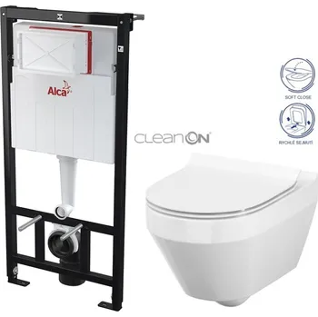 WC sada Předstěnový instalační systém bez tlačítka + WC CERSANIT CLEANON CREA OVÁL + SEDÁTKO AM101/1120 X CR1
