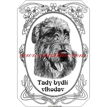 Cedulka irský vlkodav ovál - Bez samolepicí vrstvy