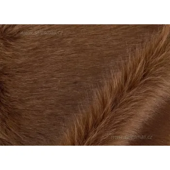Český výrobce Umělá kožešina hnědá , vlas 60mm