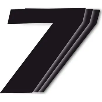 Samolepicí dekorace na vozidlo BLACKBIRD startovní číslo 25cm x 20cm šikmé, barva černá, číslo 7 (3 ks)