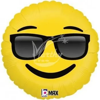 Zábavní pyrotechnika Fóliový balónek 46 cm Emoji s brýlemi