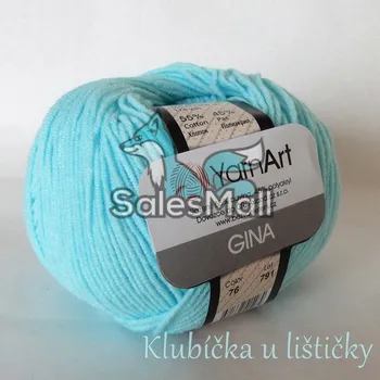 Galanterie YarnArt Příze Gina / Jeans 76 -světlá tyrkysová