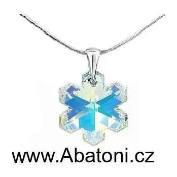 Náhrdelník Swarovski Elements Snowflake krystal 20mm - Stříbrný náhrdelník (přívěsek + řetízek) visací bílá duhová vločka, sněhové vločky 34221.1 Crystal AB (bílá, křišťálová, duhová, měňavá)