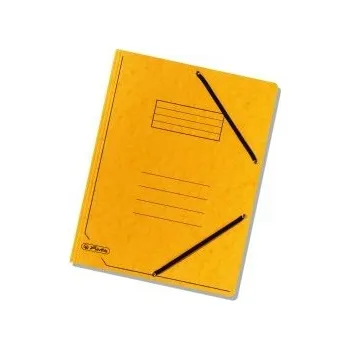 Archivační box Odkladací mapa s gumou Prešpán A4, 3klopá, Herlitz, žlutá