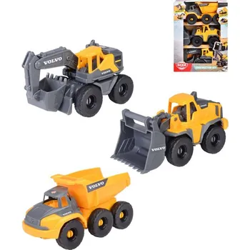 autodráha Dickie Auto stavební Volvo funkční set 3ks volný chod plast