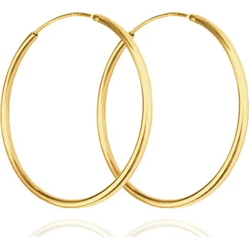 Náušnice MINET Pozlacené stříbrné náušnice KRUHY 5 cm