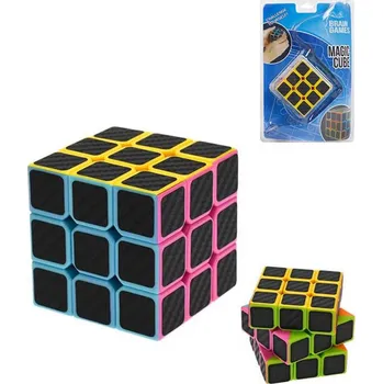 Hlavolam Hra Rubikova kostka černá 6,5cm dětský hlavolam plast