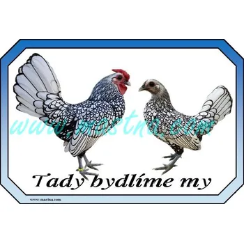 Cedulka sebritka stříbrná, drůbež, bydlíme - Bez samolepicí vrstvy